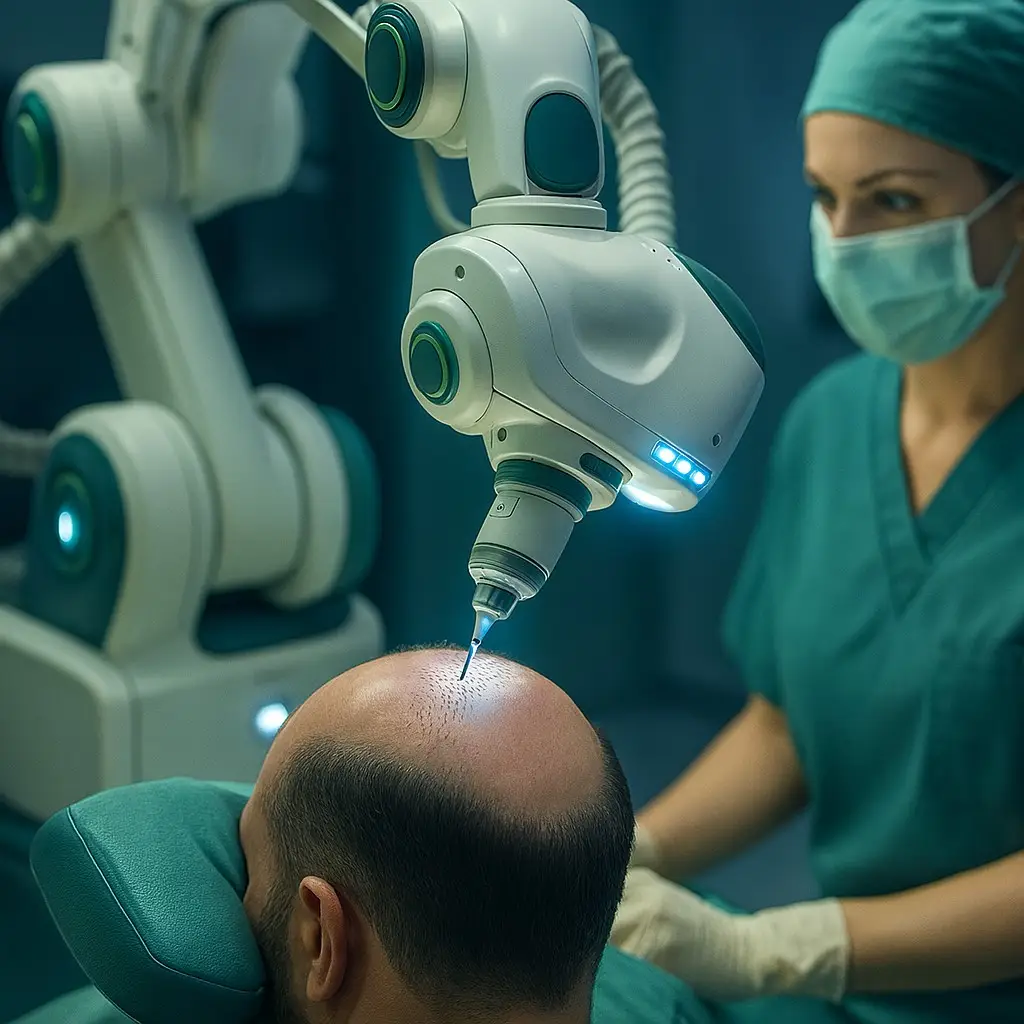 FUE robotica demostración de técnica de injerto capilar